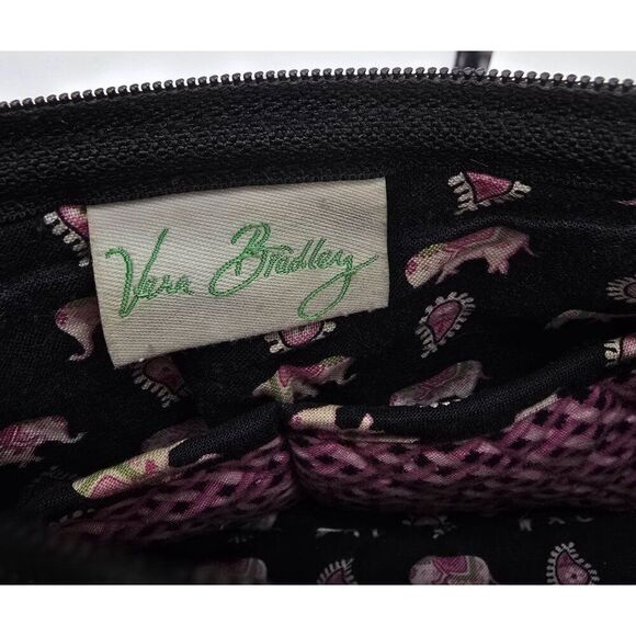 Vera Bradley Quilted Shoulder Bag With Elephant & Paisley Print Zip Closure Pink - Picture 5 of 5
